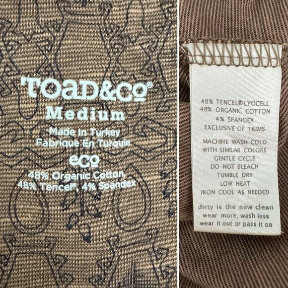 Toad & Co. Horny toad Rosmarie geometric print dress brown size medium M - Picture 5 of 6